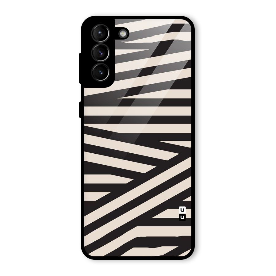 Monochrome Lines Glass Back Case for Galaxy S21 Plus