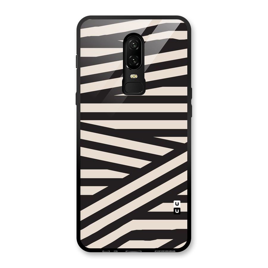 Monochrome Lines Glass Back Case for OnePlus 6