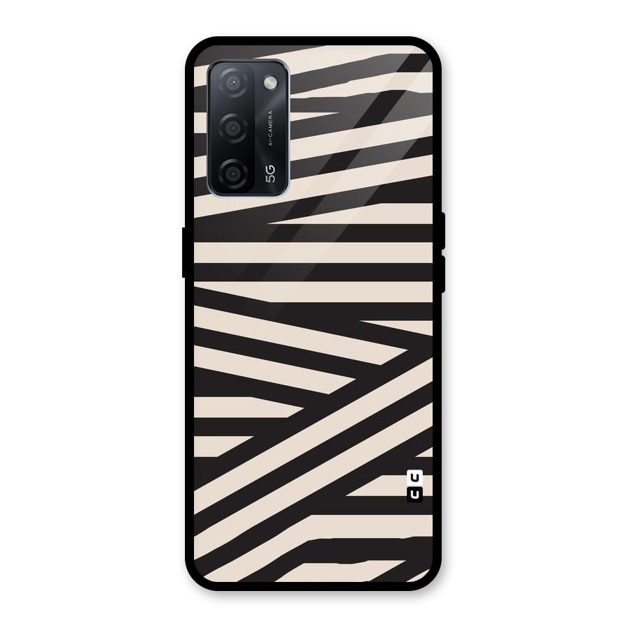 Monochrome Lines Glass Back Case for Oppo A53s 5G