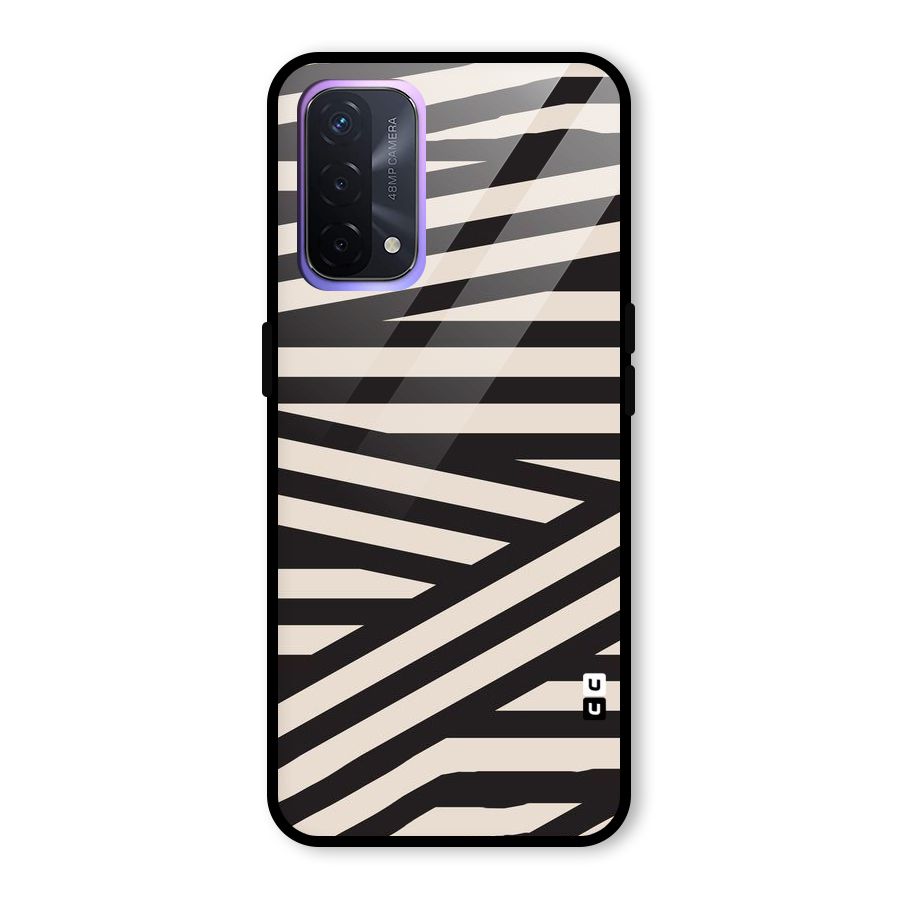 Monochrome Lines Glass Back Case for Oppo A74 5G