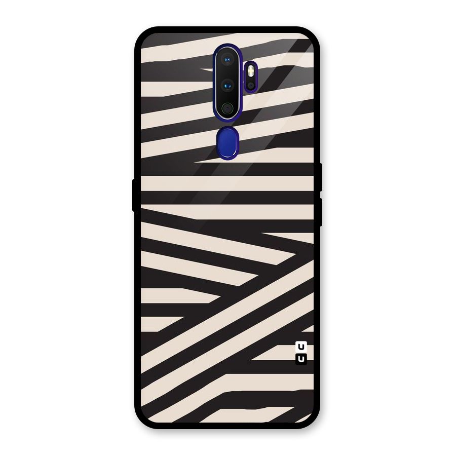 Monochrome Lines Glass Back Case for Oppo A9 (2020)