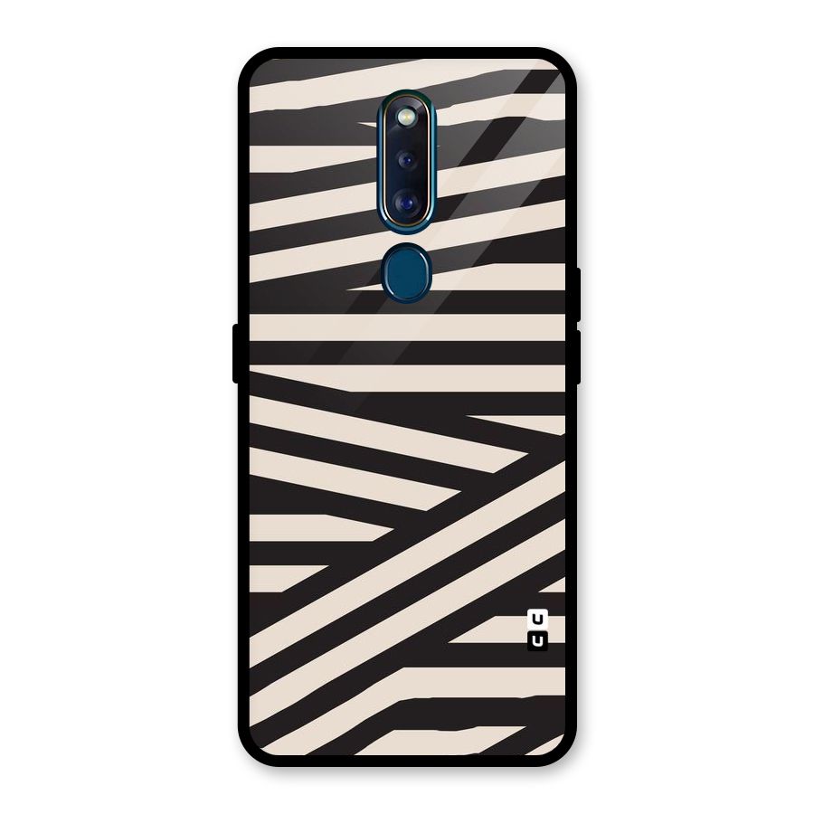 Monochrome Lines Glass Back Case for Oppo F11 Pro