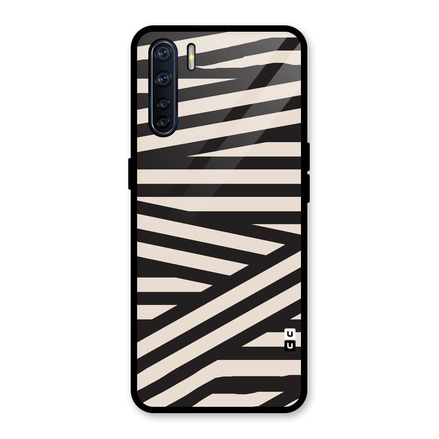 Monochrome Lines Glass Back Case for Oppo F15