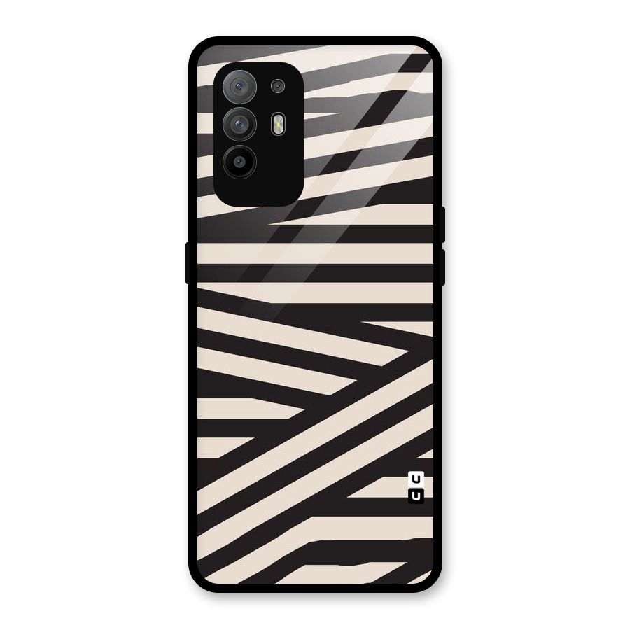 Monochrome Lines Glass Back Case for Oppo F19 Pro Plus 5G