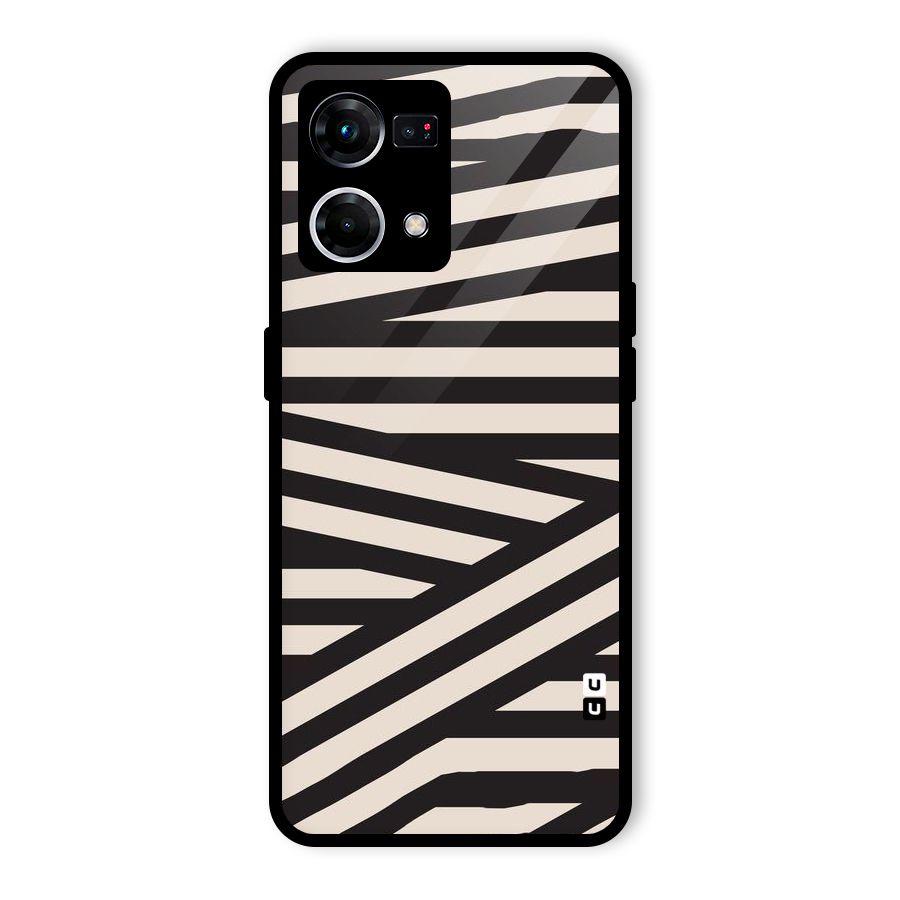 Monochrome Lines Glass Back Case for Oppo F21s Pro 4G