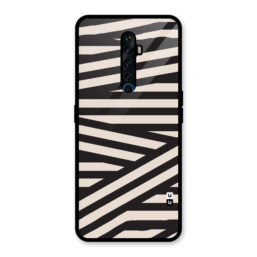 Monochrome Lines Glass Back Case for Oppo Reno2 F