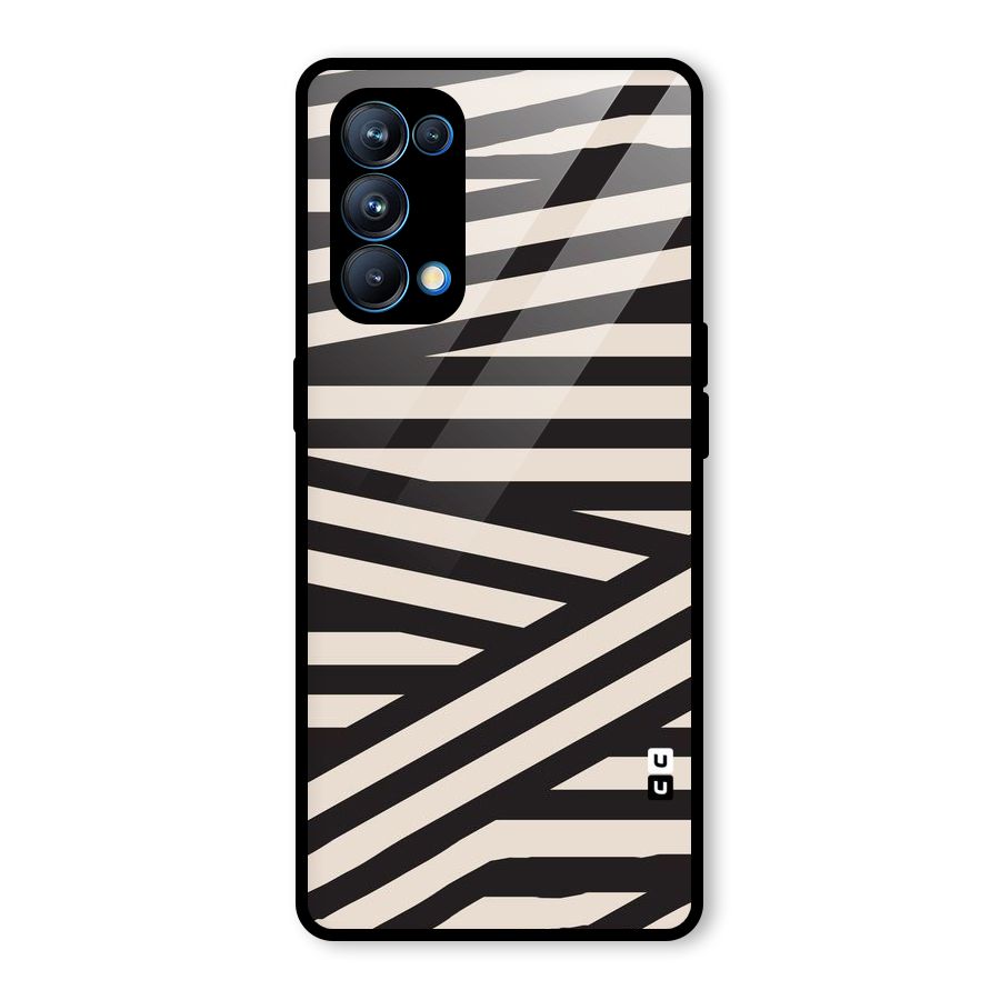 Monochrome Lines Glass Back Case for Oppo Reno5 Pro 5G