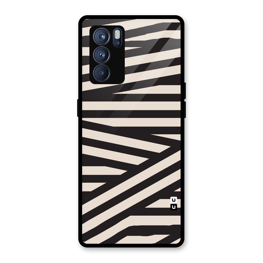 Monochrome Lines Glass Back Case for Oppo Reno6 Pro 5G