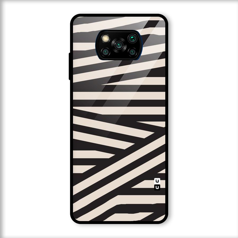 Monochrome Lines Glass Back Case for Poco X3