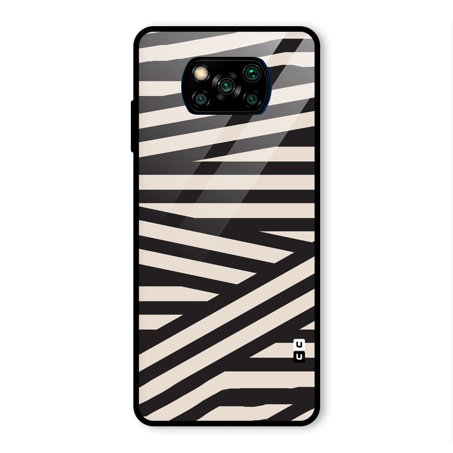 Monochrome Lines Glass Back Case for Poco X3 Pro