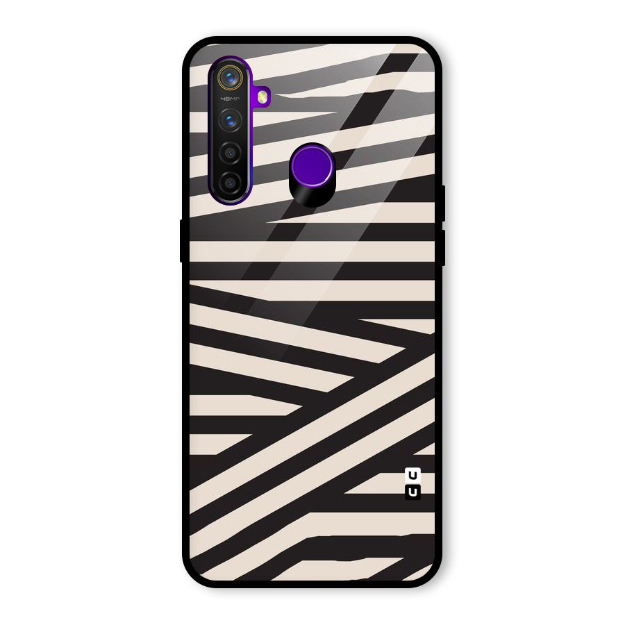Monochrome Lines Glass Back Case for Realme 5 Pro