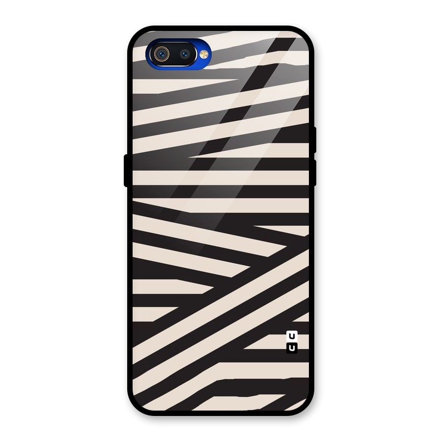 Monochrome Lines Glass Back Case for Realme C2
