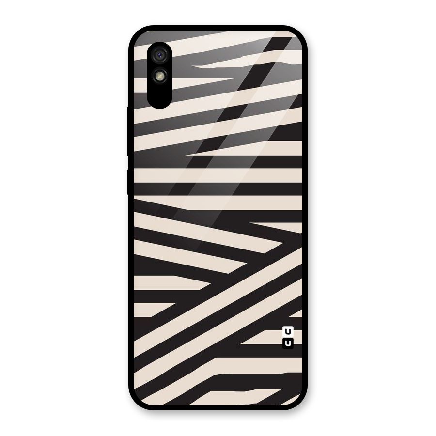 Monochrome Lines Glass Back Case for Redmi 9A