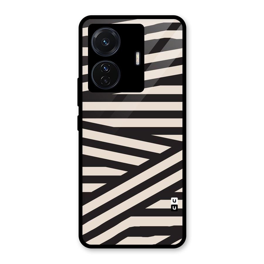 Monochrome Lines Glass Back Case for Vivo T1 Pro
