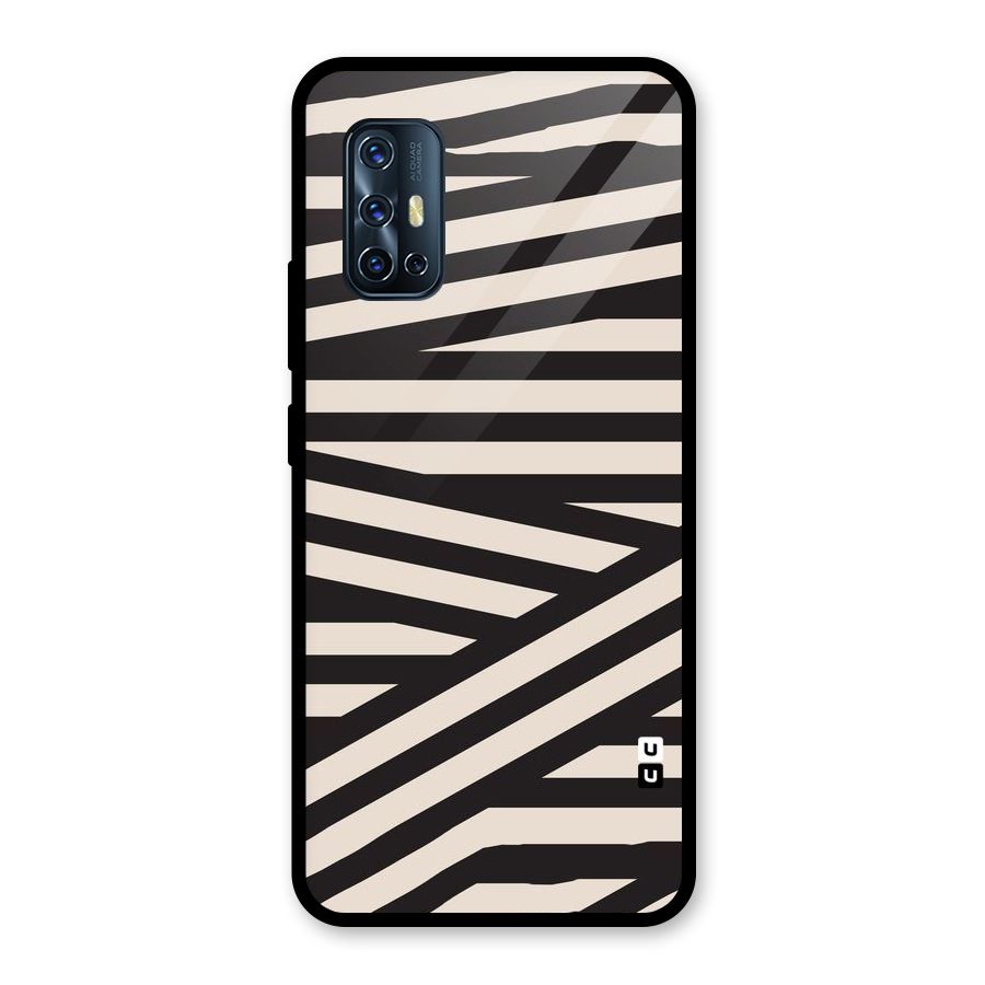 Monochrome Lines Glass Back Case for Vivo V17