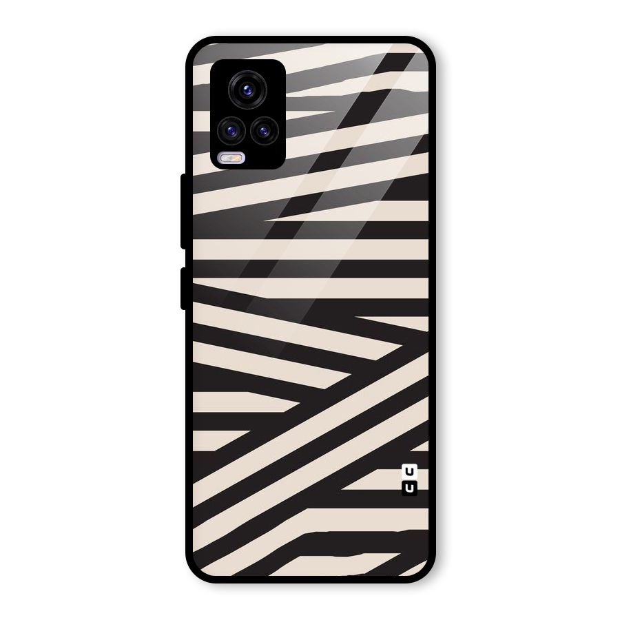 Monochrome Lines Glass Back Case for Vivo V20