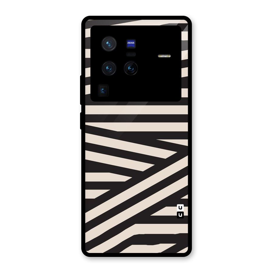 Monochrome Lines Glass Back Case for Vivo X80 Pro