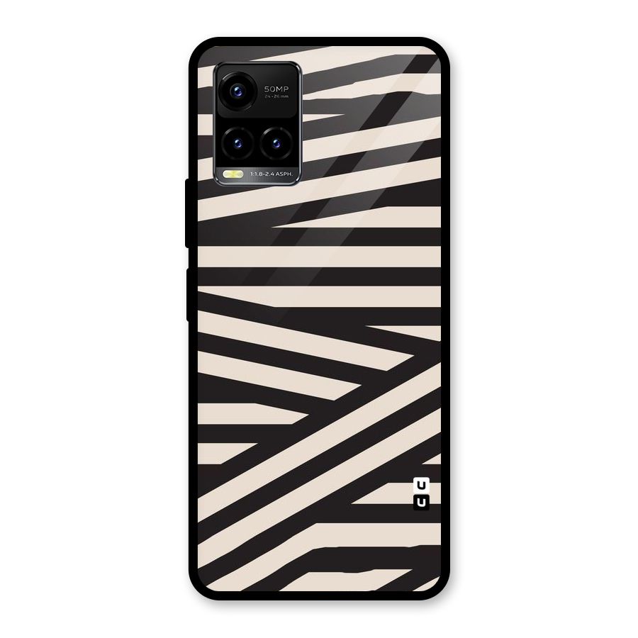 Monochrome Lines Glass Back Case for Vivo Y21T