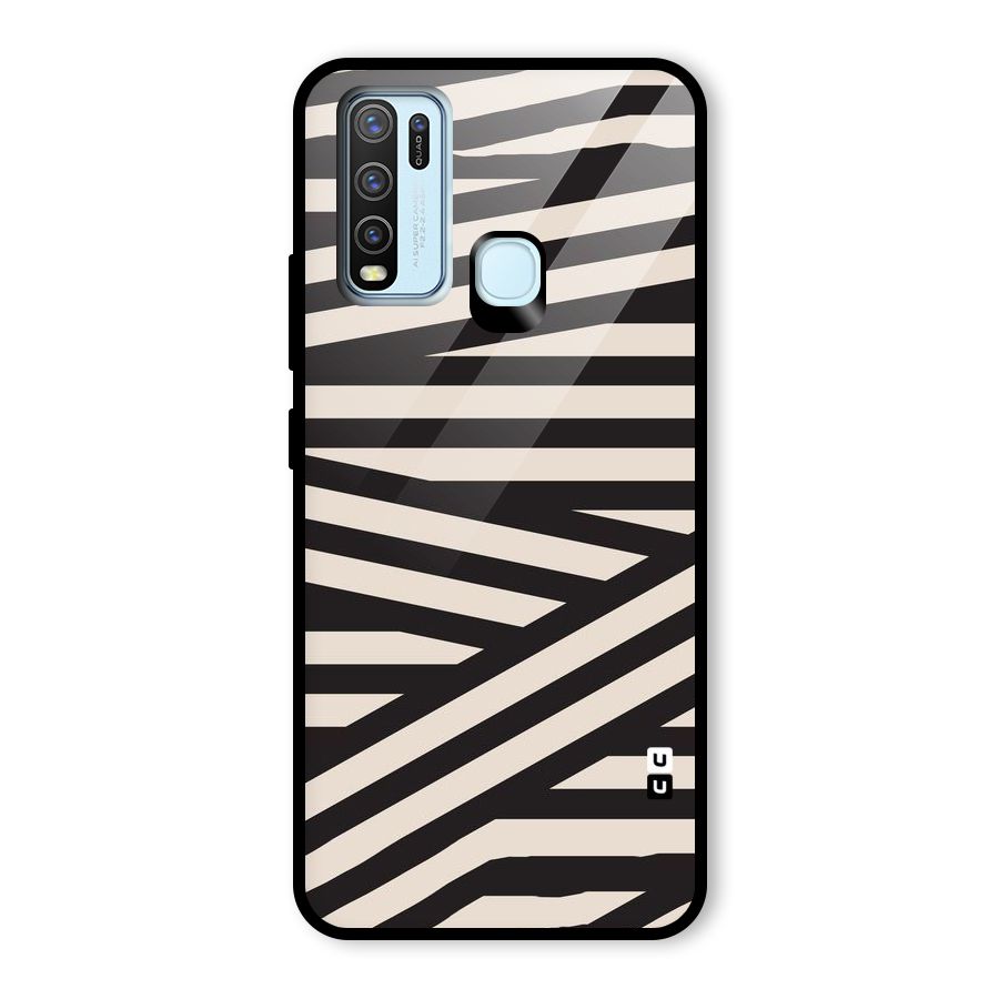 Monochrome Lines Glass Back Case for Vivo Y30