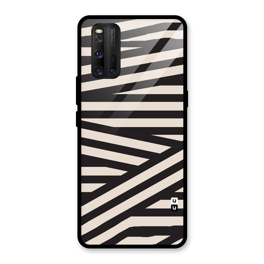 Monochrome Lines Glass Back Case for Vivo iQOO 3