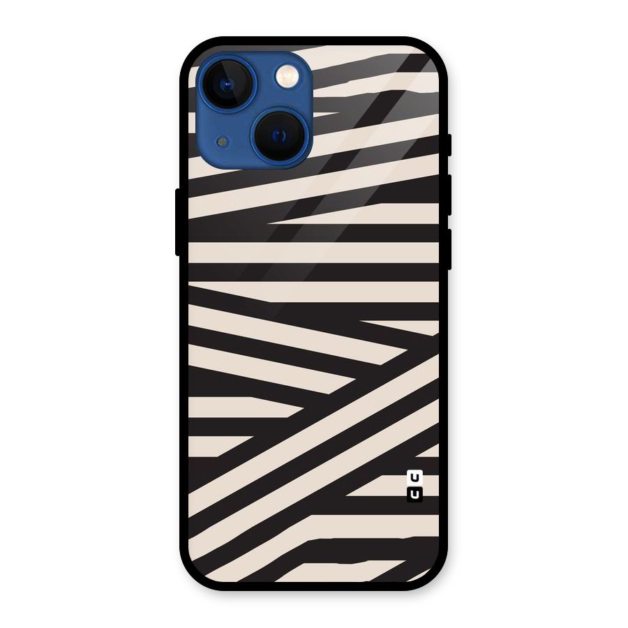 Monochrome Lines Glass Back Case for iPhone 13 Mini