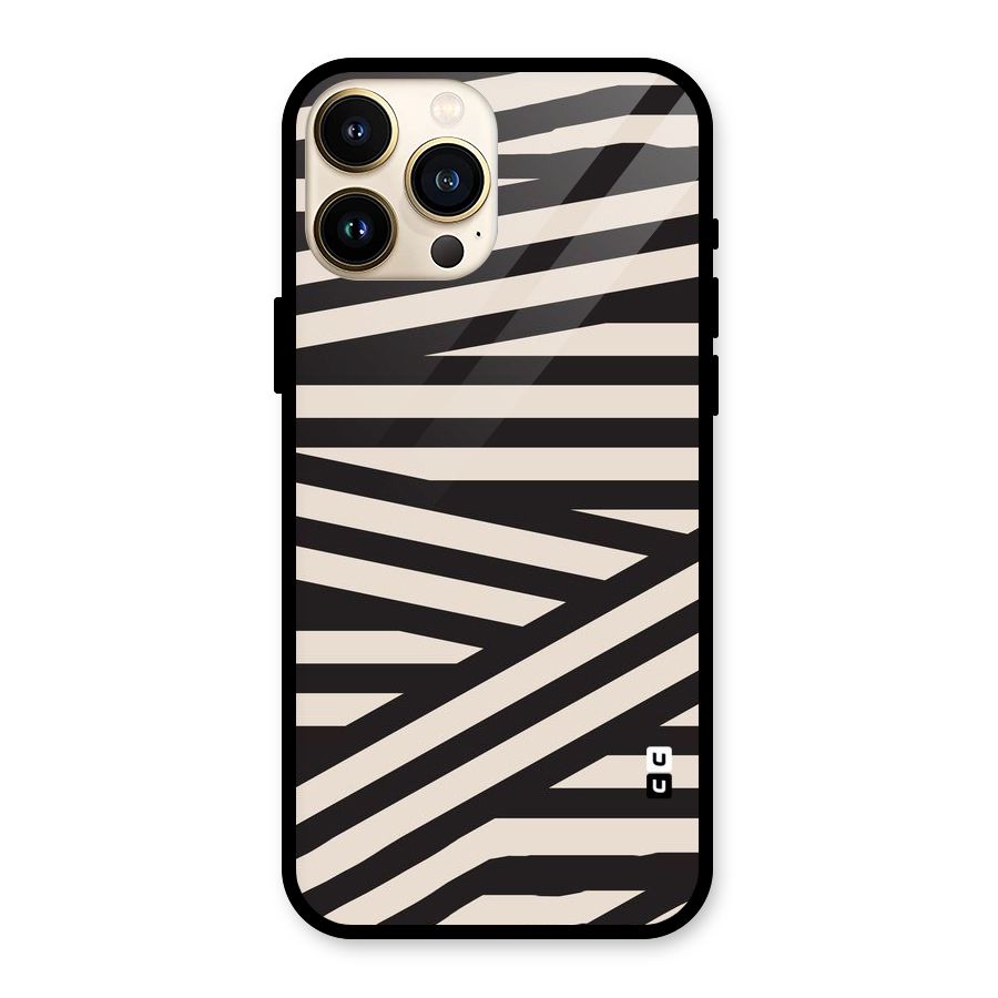 Monochrome Lines Glass Back Case for iPhone 13 Pro Max