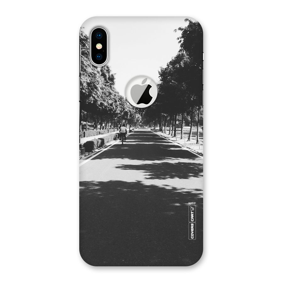 Monochrome Path Back Case for iPhone X Logo Cut