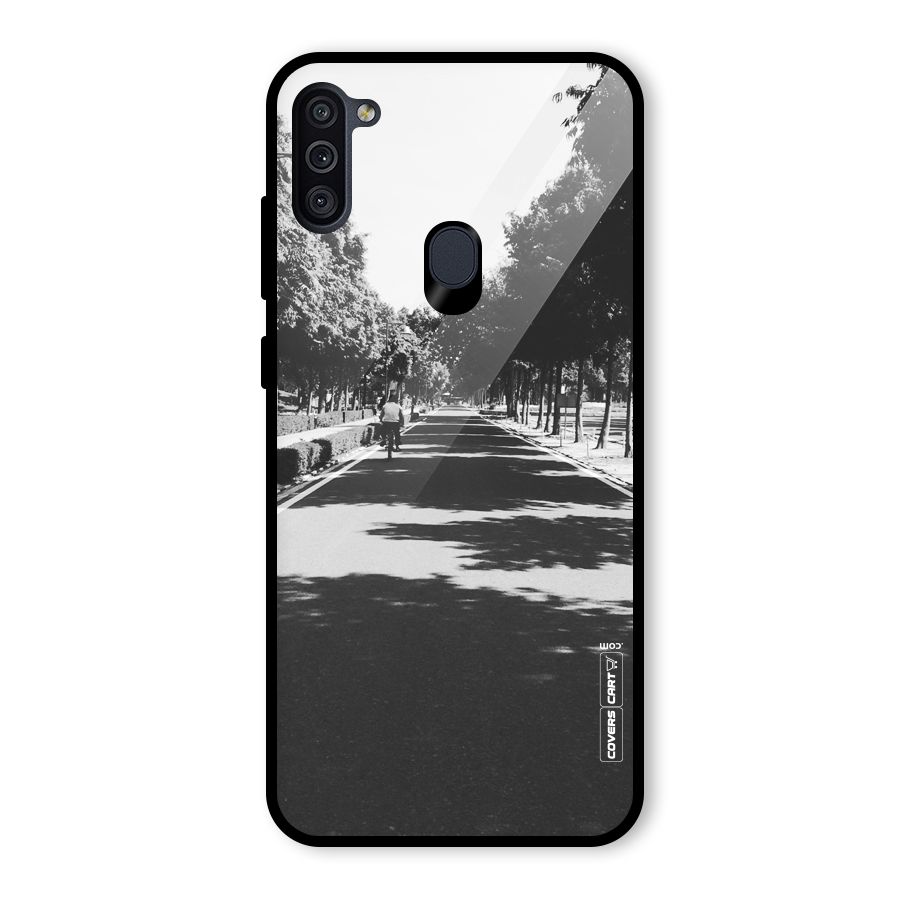 Monochrome Path Glass Back Case for Galaxy M11