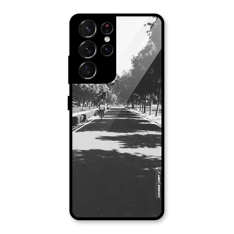 Monochrome Path Glass Back Case for Galaxy S21 Ultra 5G