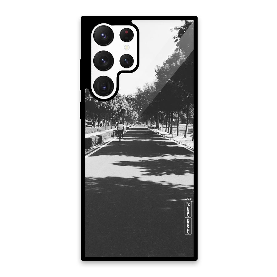 Monochrome Path Glass Back Case for Galaxy S22 Ultra 5G
