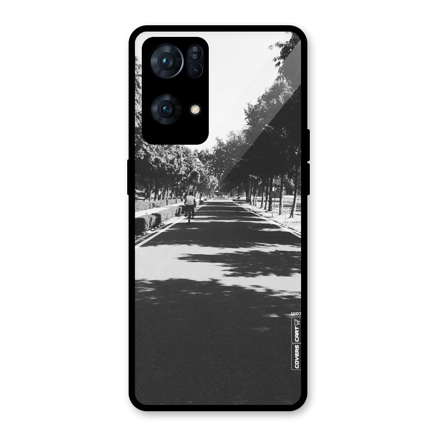 Monochrome Path Glass Back Case for Oppo Reno7 Pro 5G