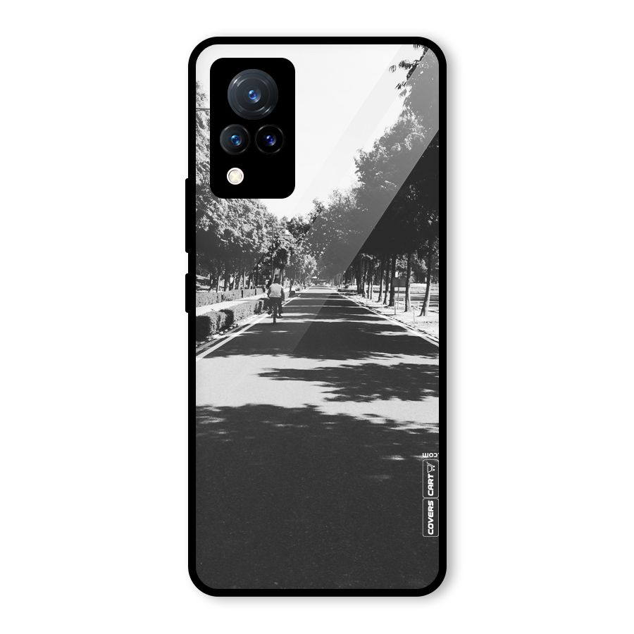 Monochrome Path Glass Back Case for Vivo V21 5G