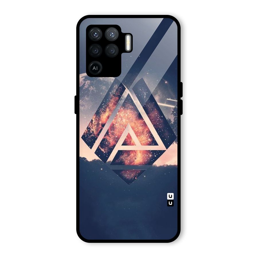 Moon Abstract Glass Back Case for Oppo F19 Pro