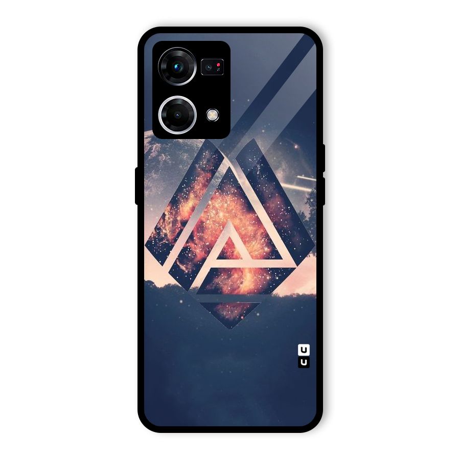 Moon Abstract Glass Back Case for Oppo F21 Pro 4G