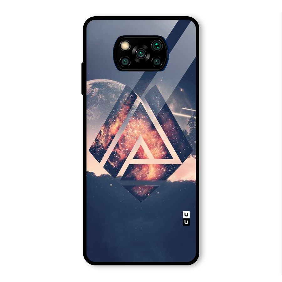 Moon Abstract Glass Back Case for Poco X3 Pro