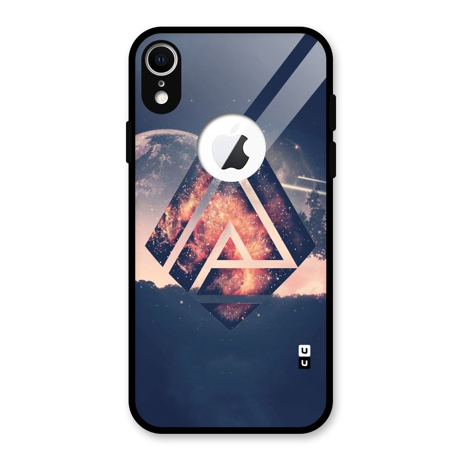Moon Abstract Glass Back Case for iPhone XR Logo Cut