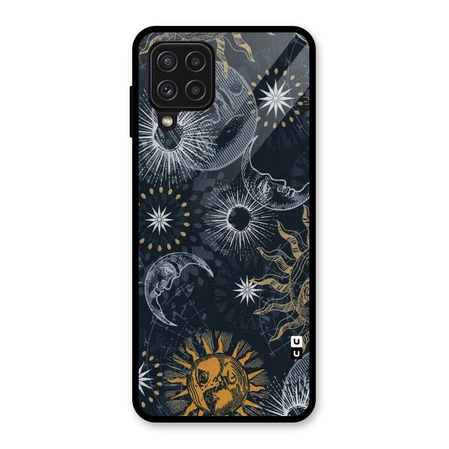 Moon And Sun Glass Back Case for Galaxy A22 4G