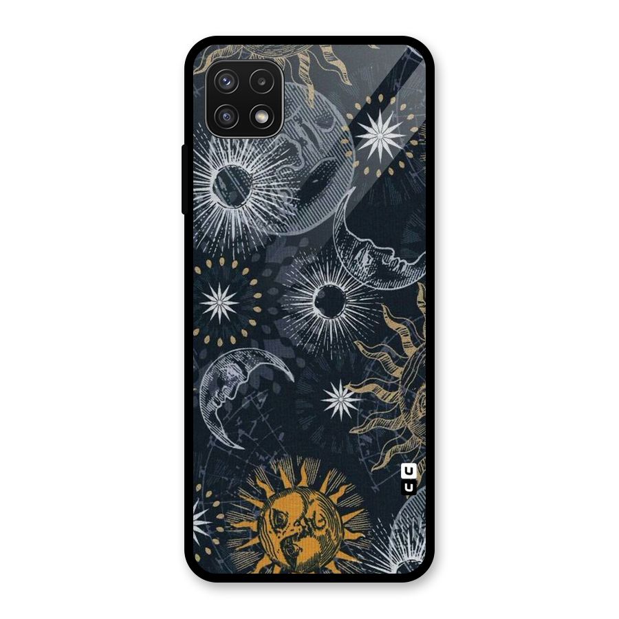 Moon And Sun Glass Back Case for Galaxy A22 5G