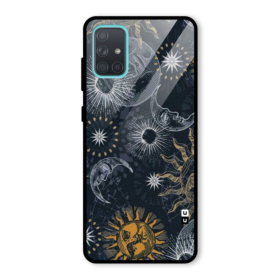 Moon And Sun Glass Back Case for Galaxy A71