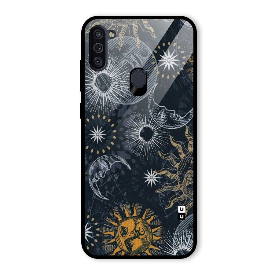 Moon And Sun Glass Back Case for Galaxy M11
