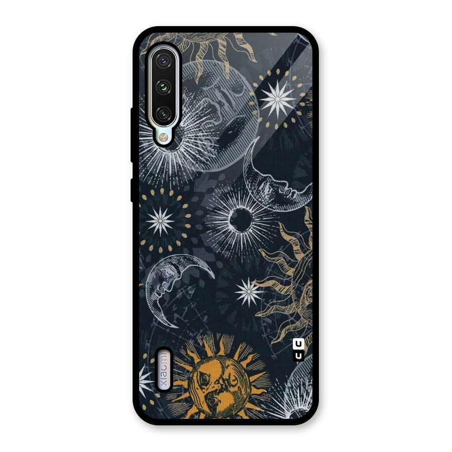 Moon And Sun Glass Back Case for Mi A3
