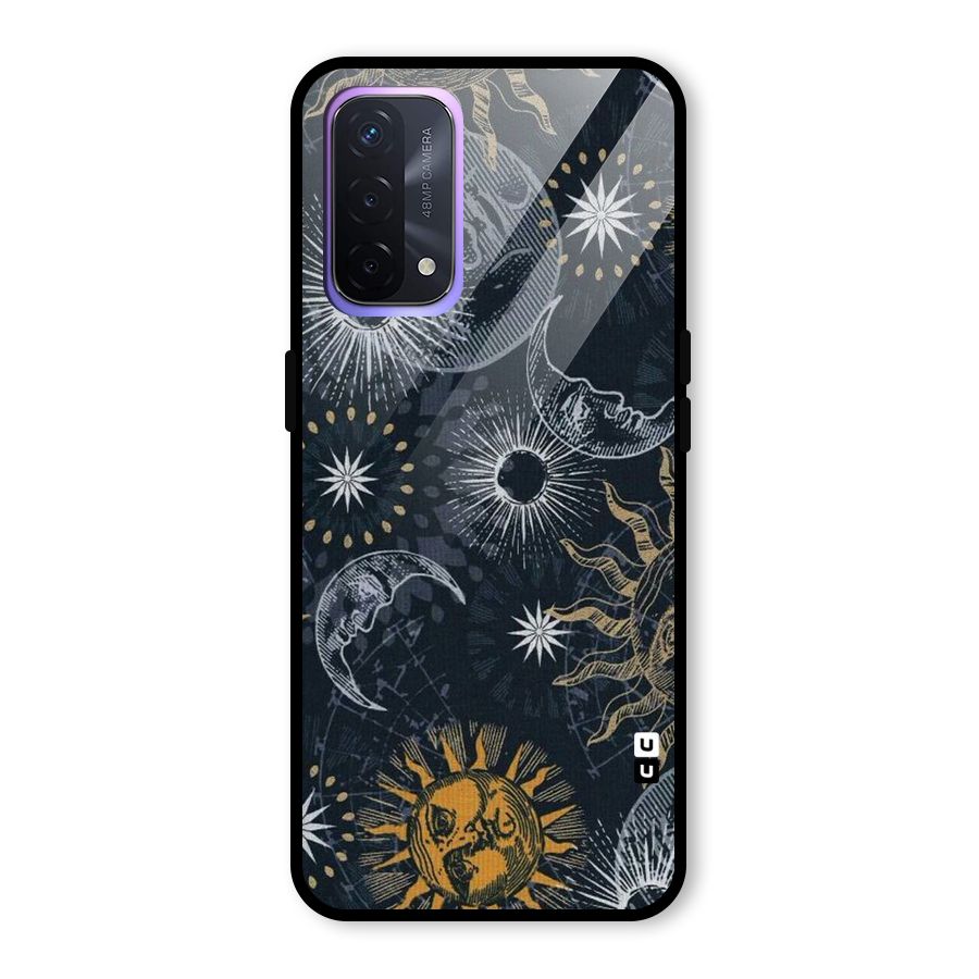 Moon And Sun Glass Back Case for Oppo A74 5G
