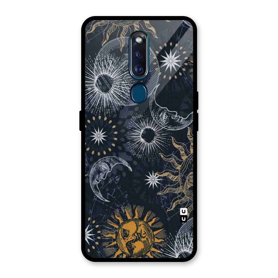 Moon And Sun Glass Back Case for Oppo F11 Pro