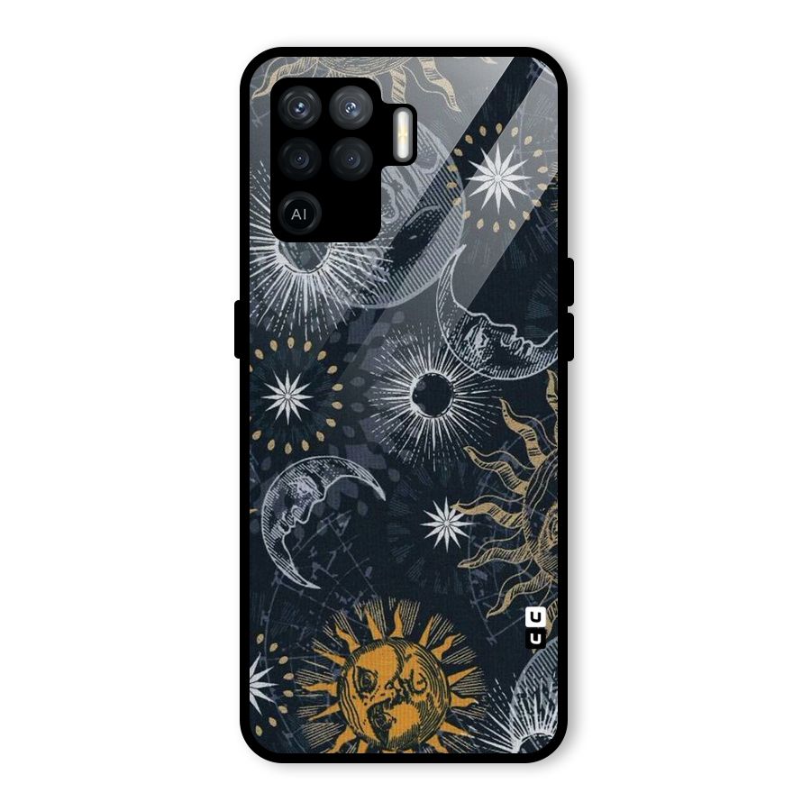 Moon And Sun Glass Back Case for Oppo F19 Pro