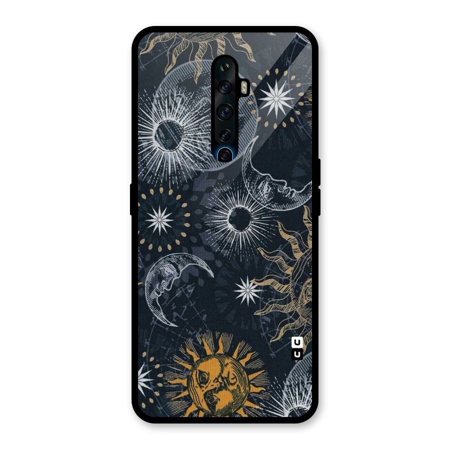 Moon And Sun Glass Back Case for Oppo Reno2 F