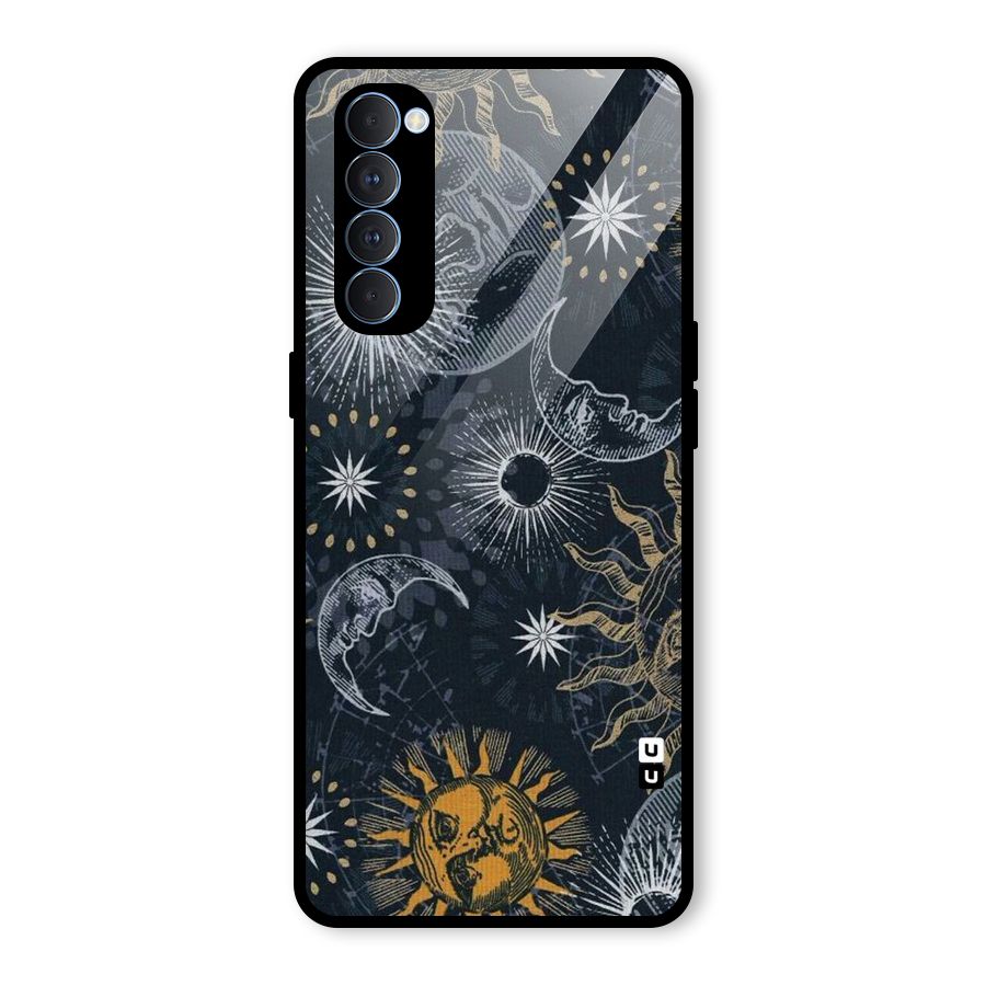 Moon And Sun Glass Back Case for Oppo Reno4 Pro