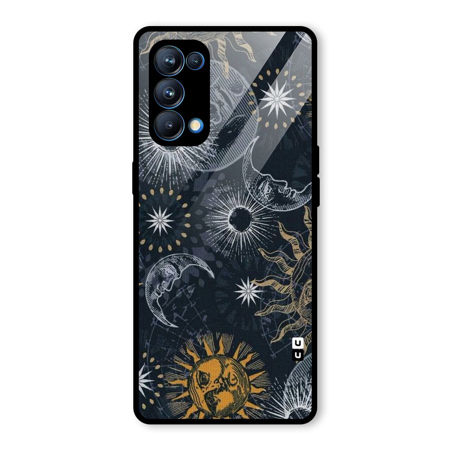 Moon And Sun Glass Back Case for Oppo Reno5 Pro 5G