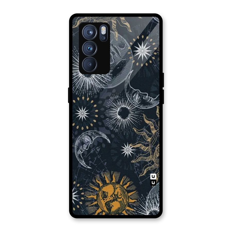 Moon And Sun Glass Back Case for Oppo Reno6 Pro 5G