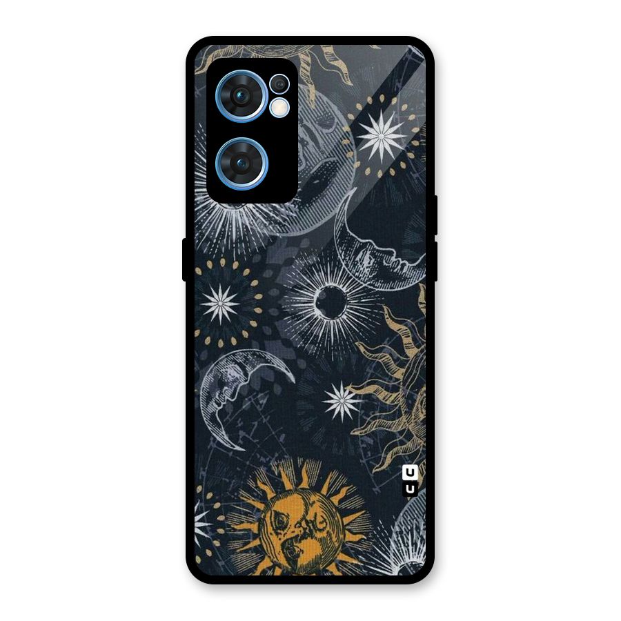 Moon And Sun Glass Back Case for Oppo Reno7 5G