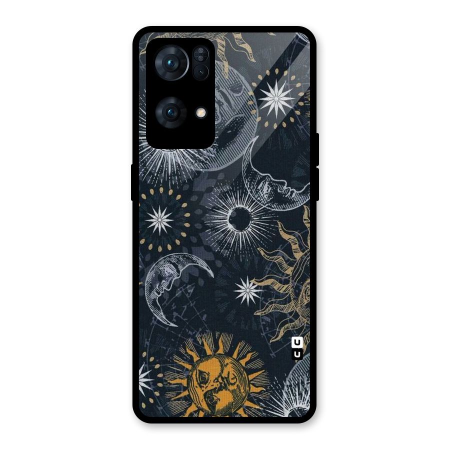 Moon And Sun Glass Back Case for Oppo Reno7 Pro 5G